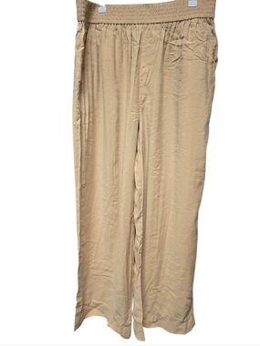 Madewell Carley Wide-Leg Pant in Softdrape Desert Dune Sz. L